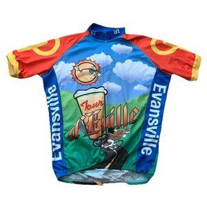 Vomax Tour d'Eville Evansville Taverns Cycling Jersey Colorful Men’s Large